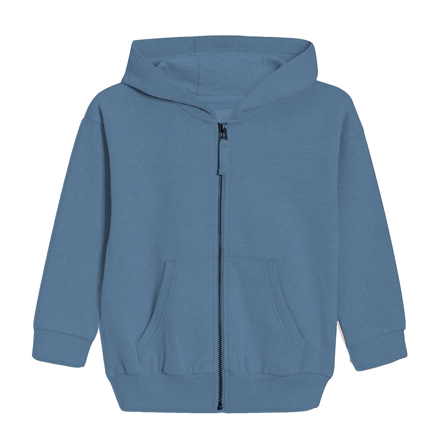 Khanomak Kids Girls Two Front Pocket Zip-Up Hoodie Sweater Hoody Hooded Jacket