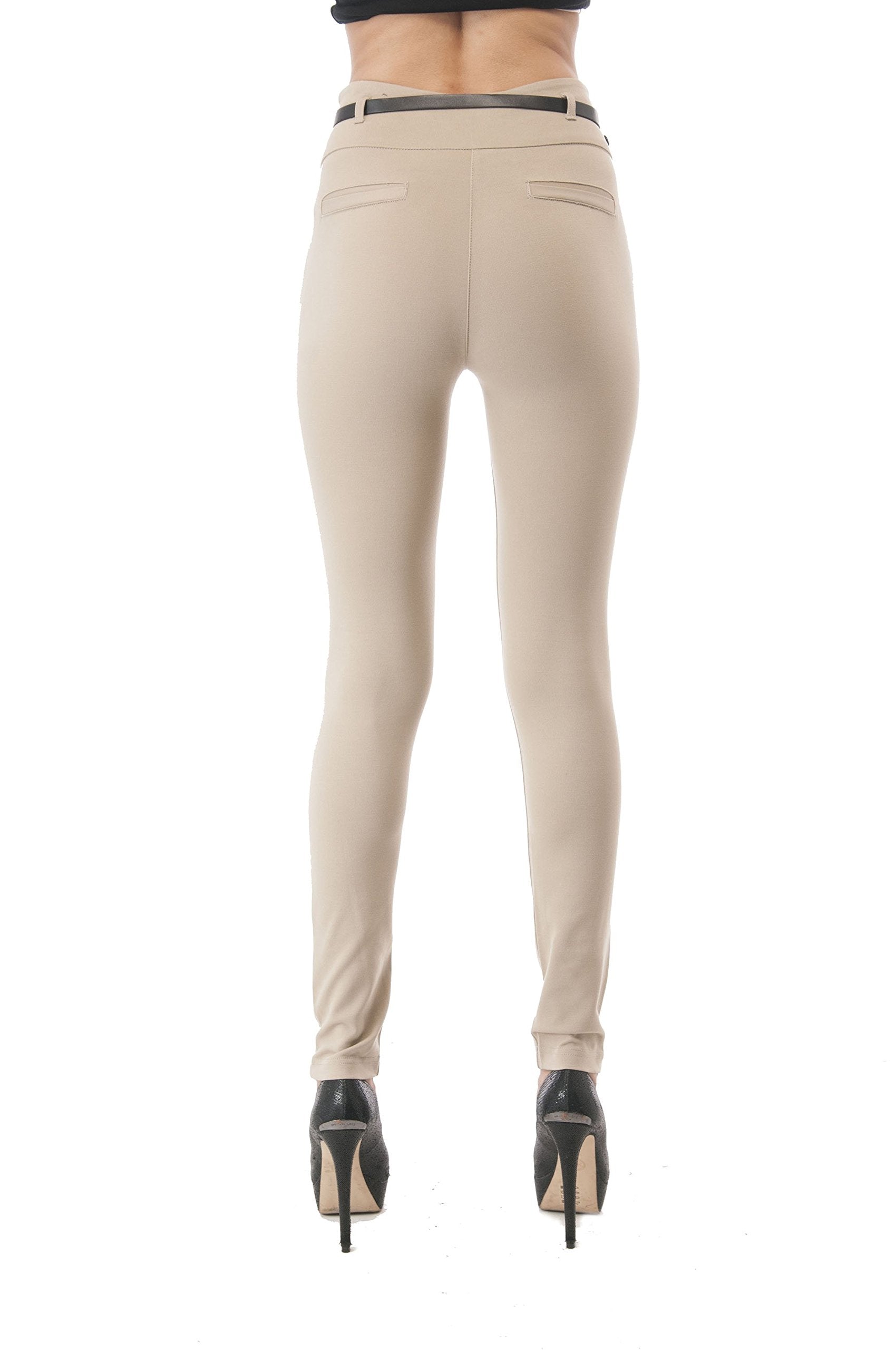 Hollywood Star Fashion High Waisted Long Skinny Pants With Belt