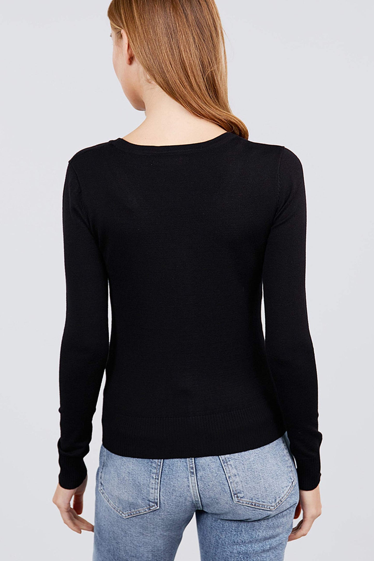 Women's Basic Long Sleeve V Neck Button Down Rayon Sweater Cardigan