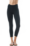 Plain Casual Cotton Stretchy Capri Length Leggings