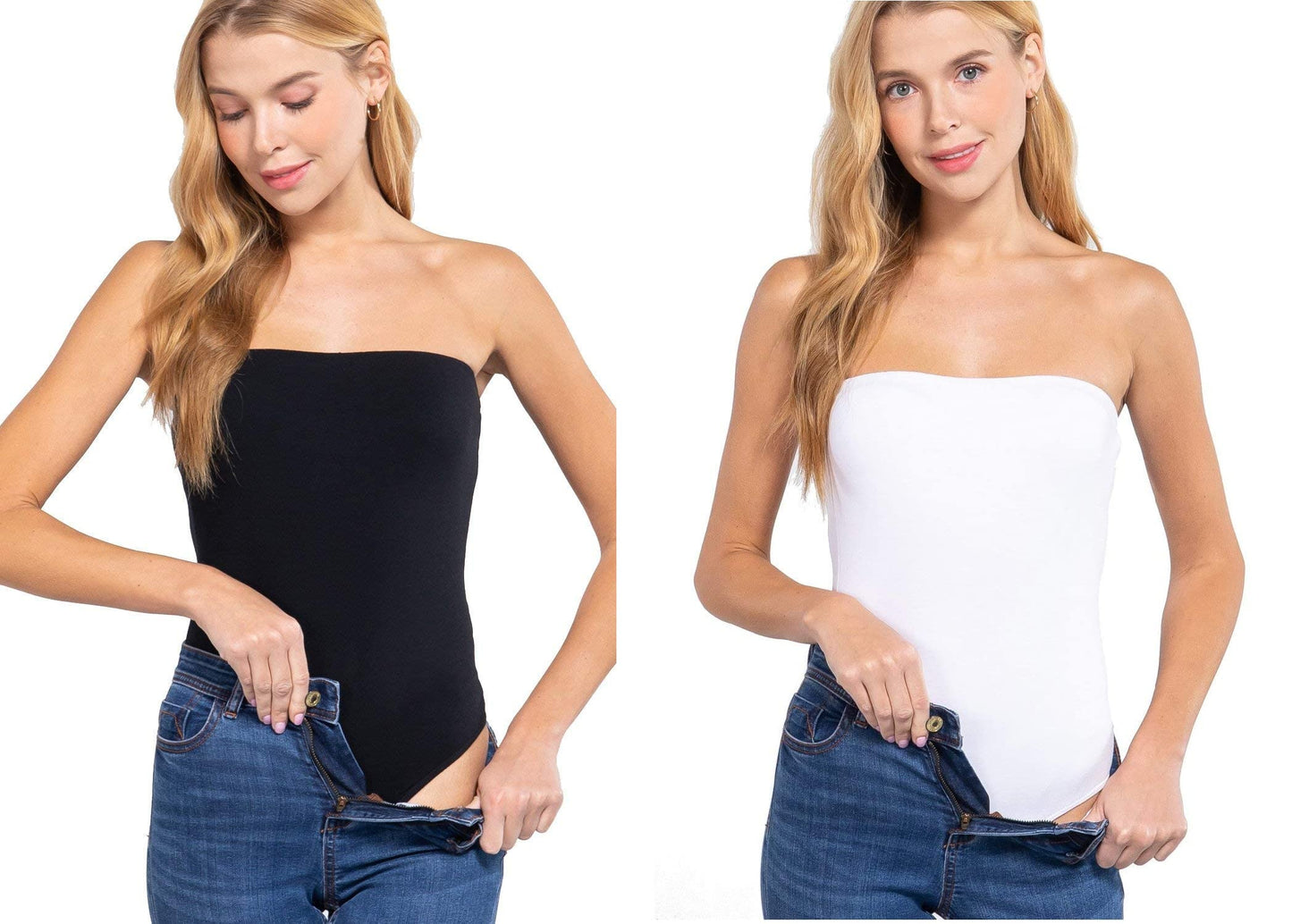 Women's Cotton Strapless Sexy Tube Bodysuit