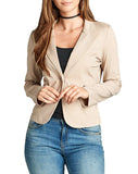 Single button long sleeve ponte Blazer with front zipper detail