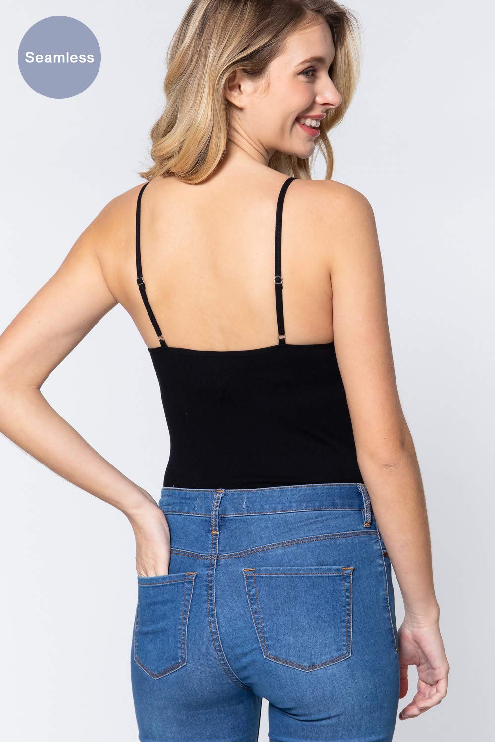 Women's V-Neck Cami Ribbed Seamless Bodysuit