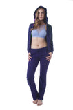 Women's Cotton French Terry Classic Hoodie Sweat Suit Jacket and Pants Set Tracksuit (XL, Cobalt)