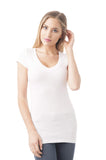 Khanomak Women's Short Sleeve V-Neck Casual Basic Plus Size Tee T-Shirt