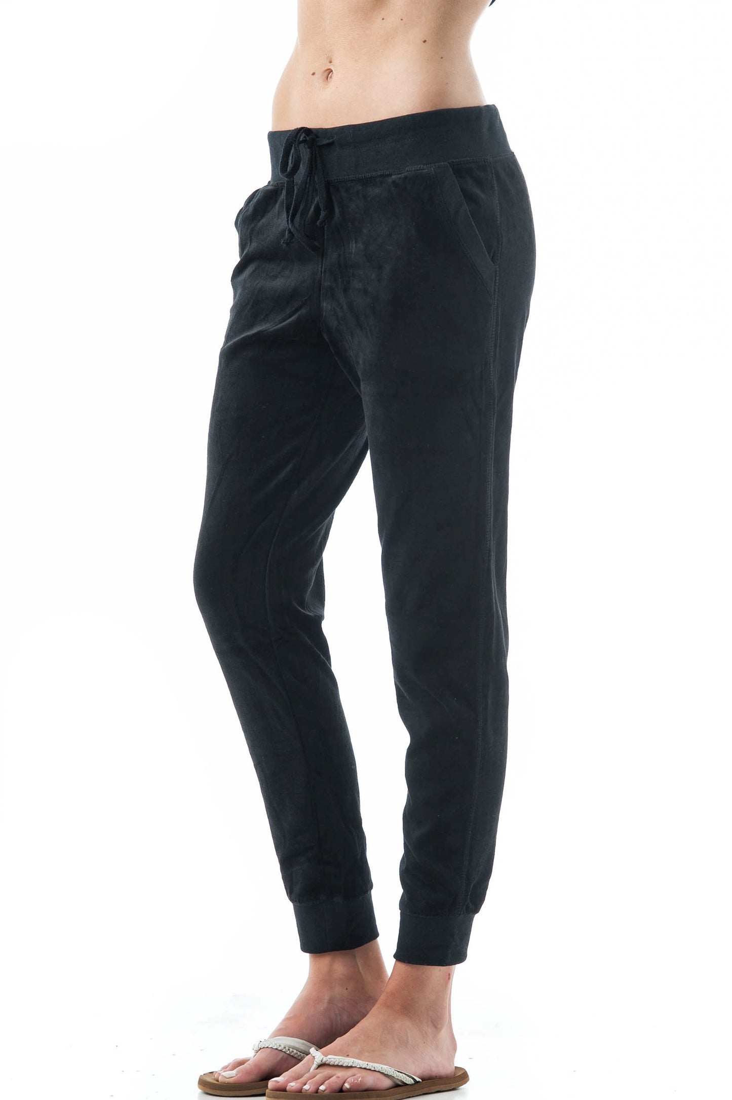 Women's Velvet Velour Jogger Pants with Drawstring & Pockets