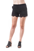 100% Cotton Crochet Lace Up Front Elastic Waist Shorts