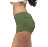 Fold Over Waist Band Contrast Yoga Fold Over Shorts