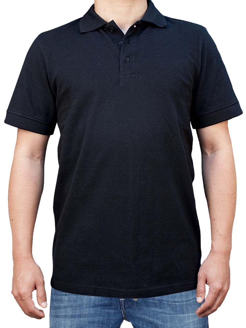 Men's Comfortable Basic 3 Button Solid Short Sleeve Pique Polo Shirt