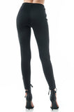 Lace Up Front Skinny Ankle Ponte Legging Pants