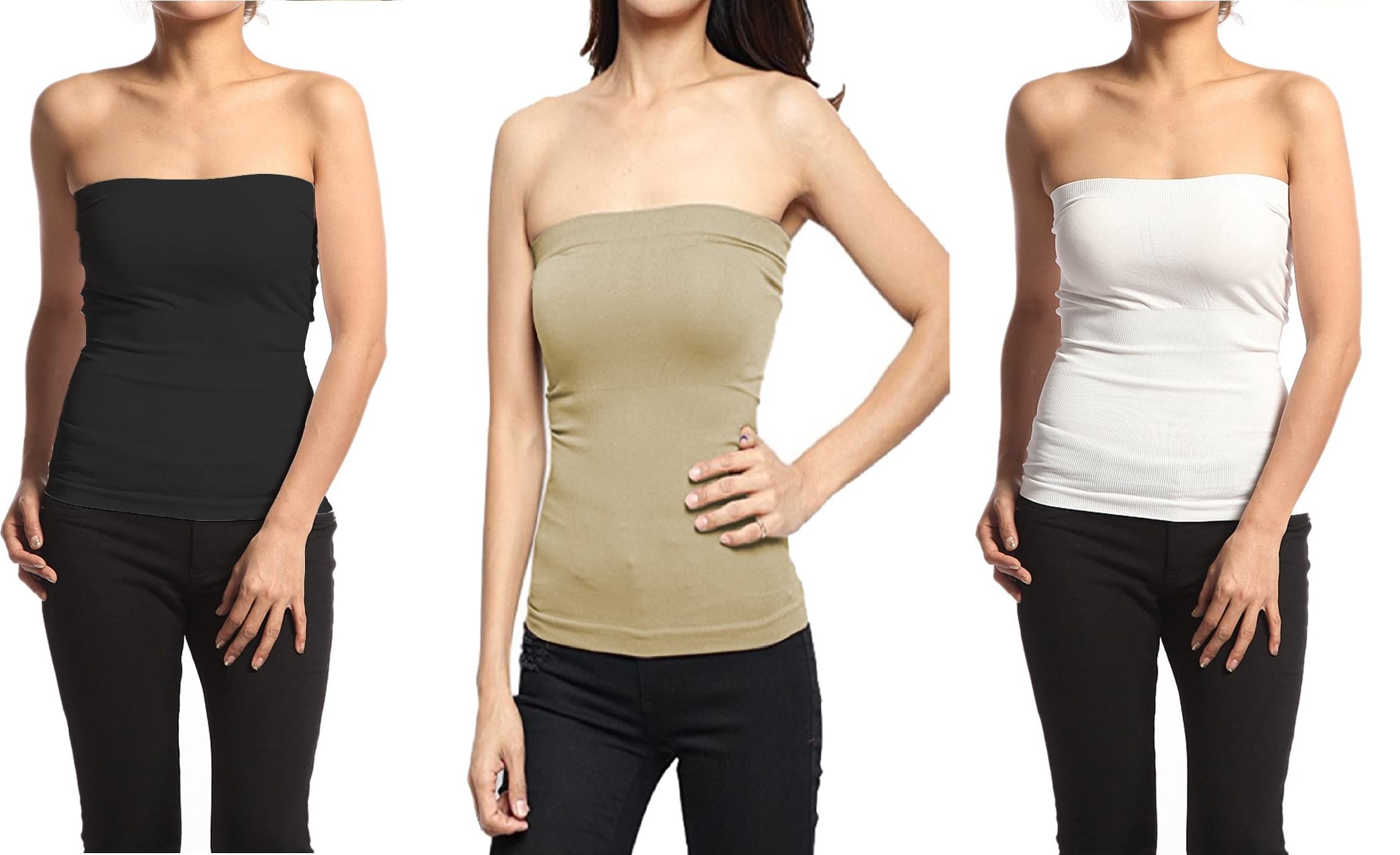 Seamless Layering Sleek and Slimming Strapless Tube Top