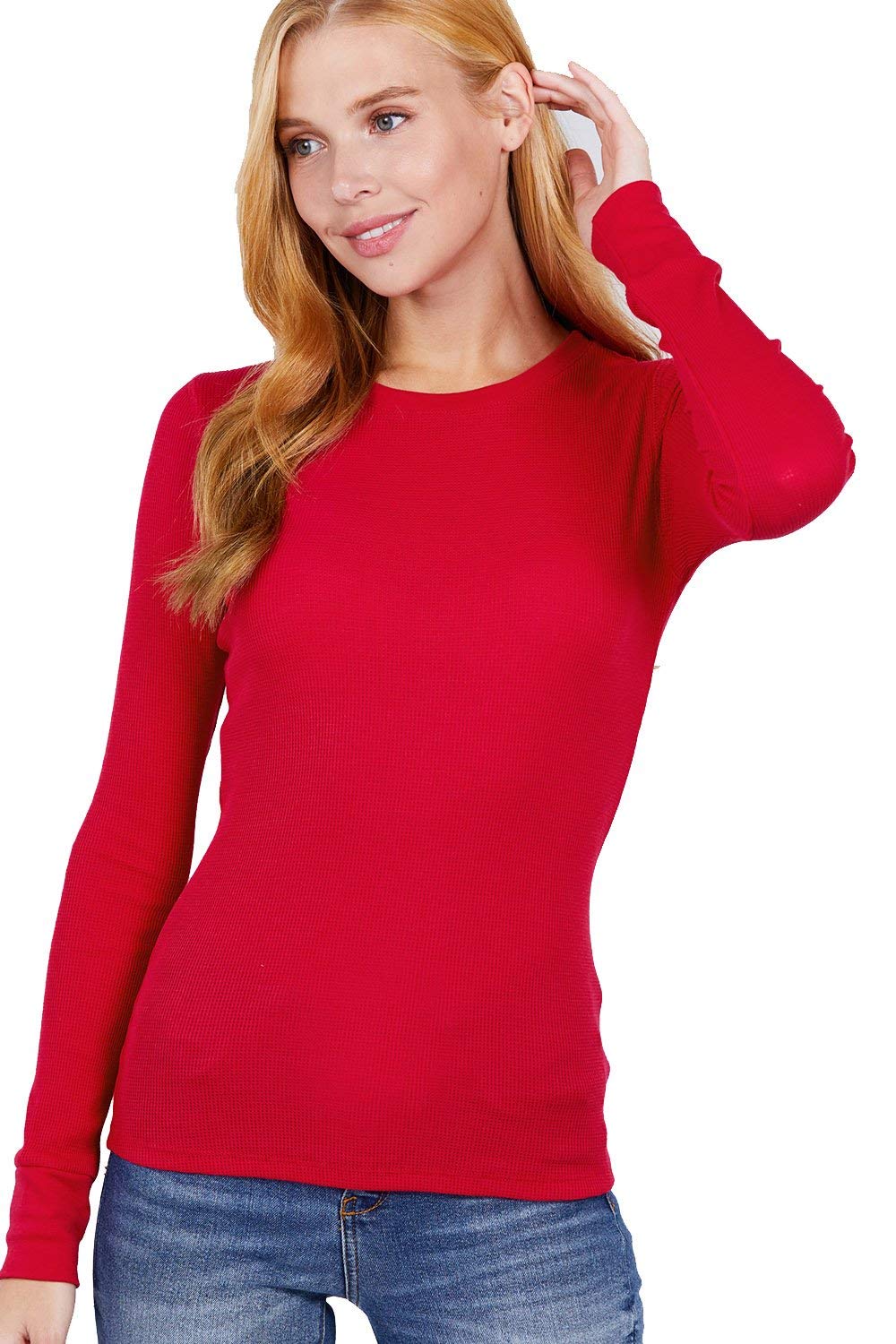 Khanomak Women's Long Sleeve Crewneck Thermal Top Shirt