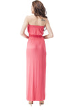 Hollywood Star Fashion Sleeveless Tube Top Smocked Seamless Maxi Dress