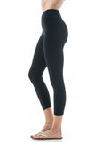 Plain Casual Cotton Stretchy Capri Length Leggings