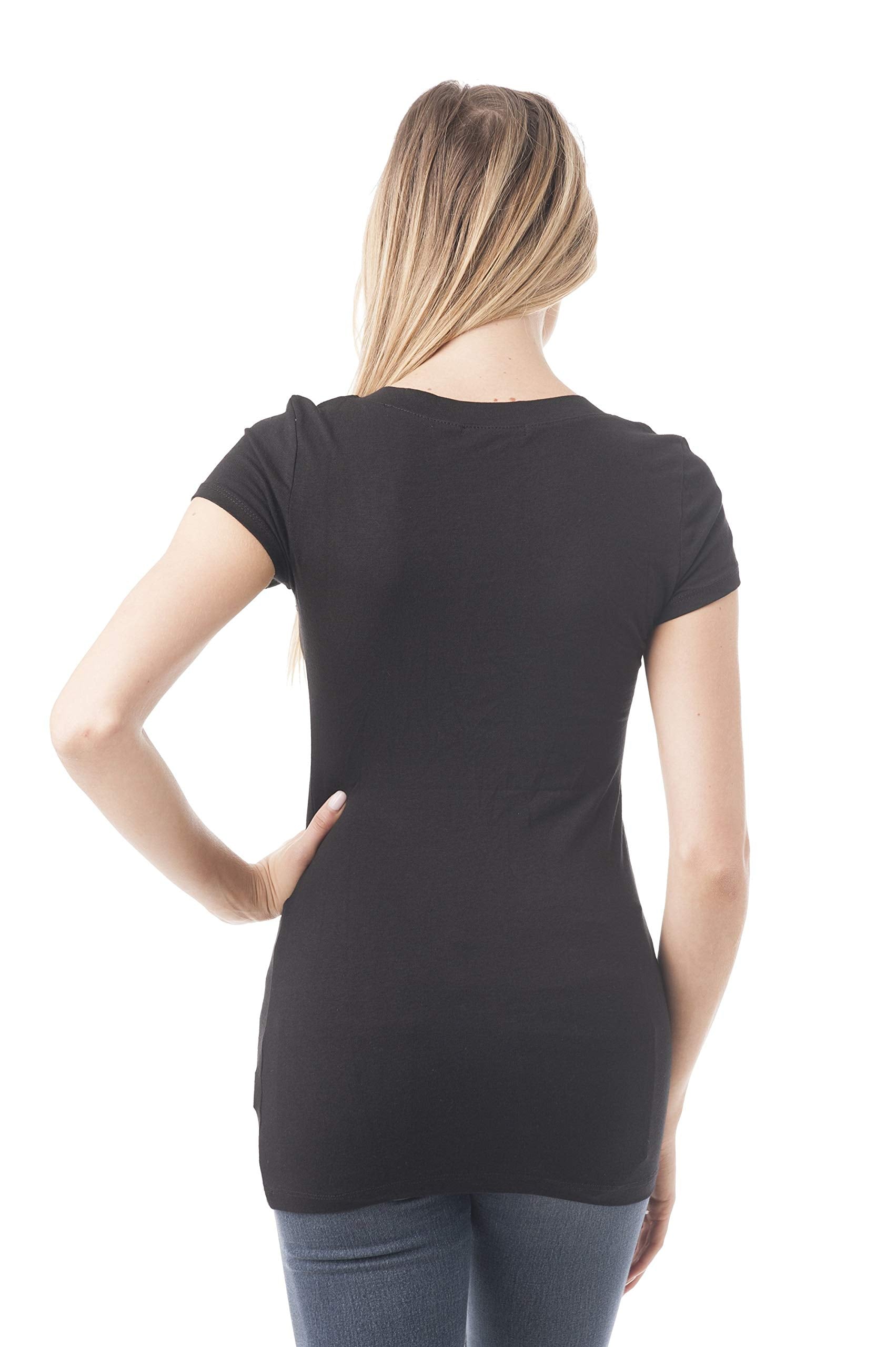 Khanomak Women's Short Sleeve V-Neck Casual Basic Plus Size Tee T-Shirt