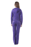 Velour Classic Hoodie Sweat Suit Jacket and Pants Set Velvet Tracksuit with Pockets1