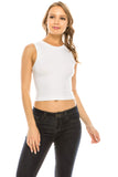 Women's Stretch Basic Athletic Cropped Seamless Muscle Tank top Shirt