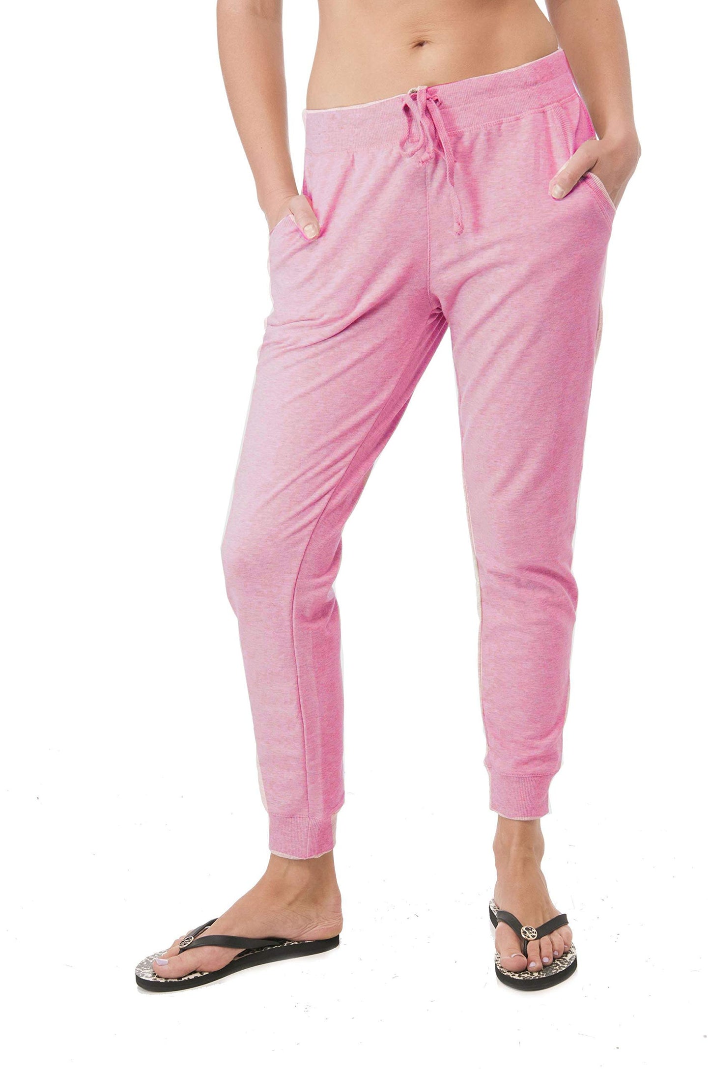 Khanomak Womens Drawstring with Front Pockets Casual French Terry Joggers Pants