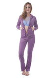 Velour Classic Hoodie Sweat Suit Jacket and Pants Set Velvet Tracksuit with Pockets1