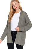 Women's Long Sleeve Open Front Cable Sweater Cardigan