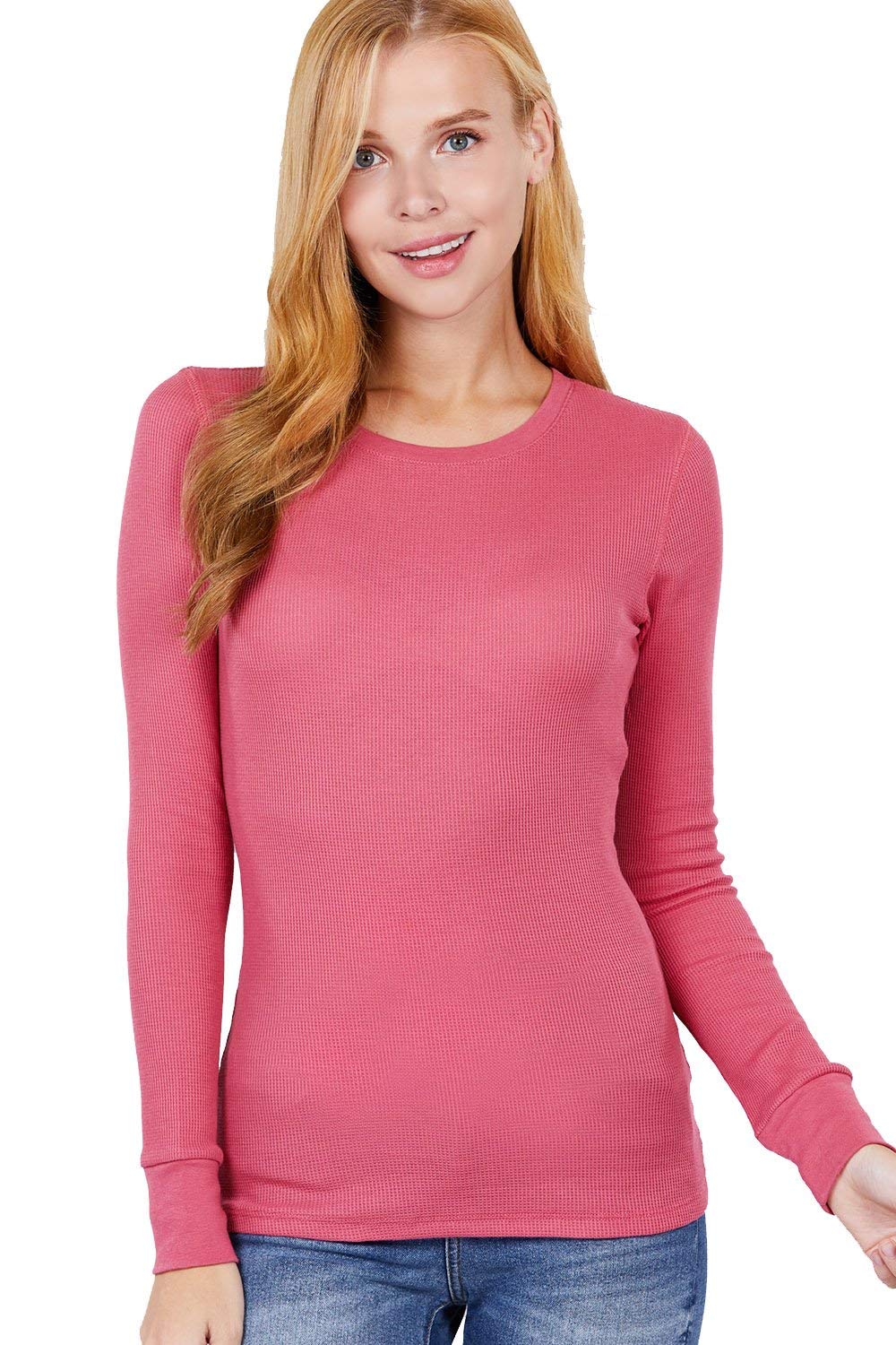 Khanomak Women's Long Sleeve Crewneck Thermal Top Shirt