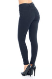 Women's Casual High-Rise Denim Ankle Center Slit Frayed Hem Skinny Jeans