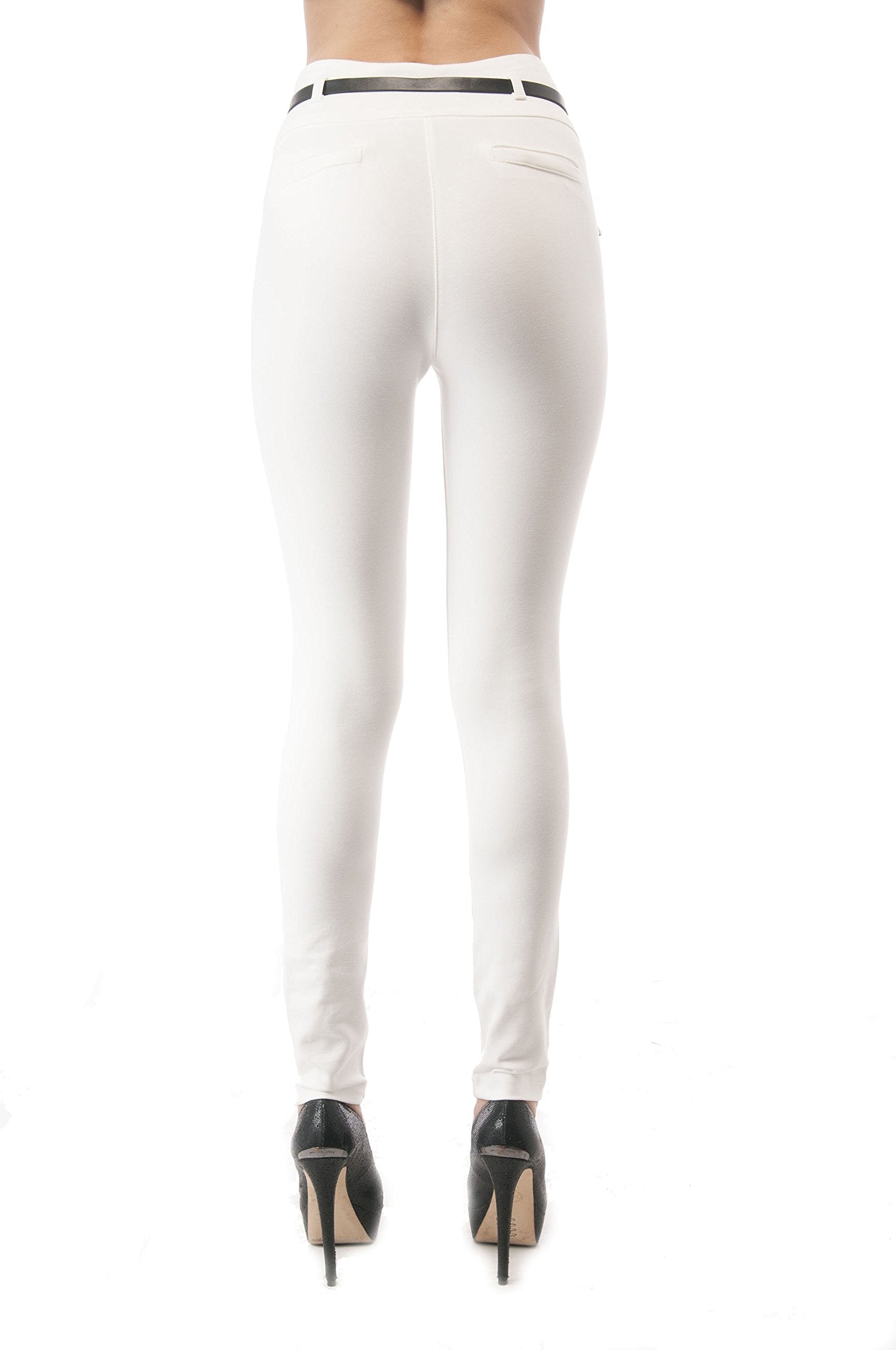 Hollywood Star Fashion High Waisted Long Skinny Pants With Belt