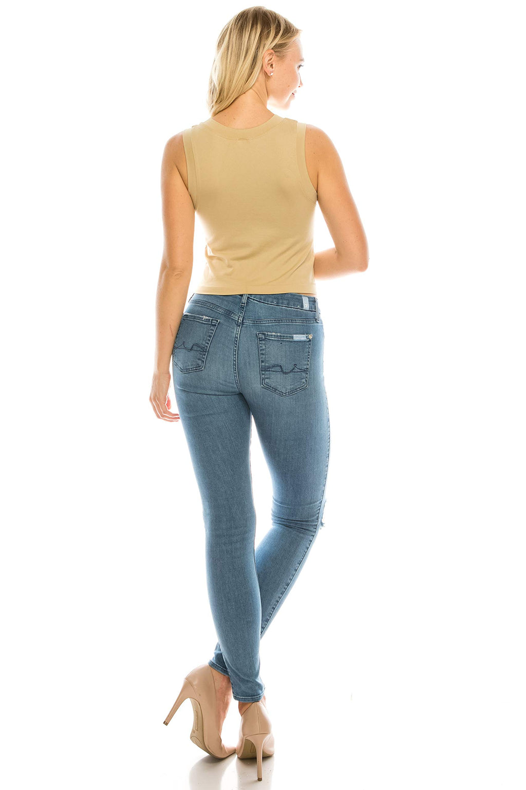 Women's Stretch Basic Athletic Cropped Seamless Muscle Tank top Shirt