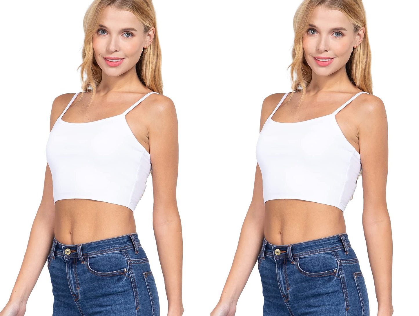 Women's Basic Cropped Spaghetti Strap Tank Top