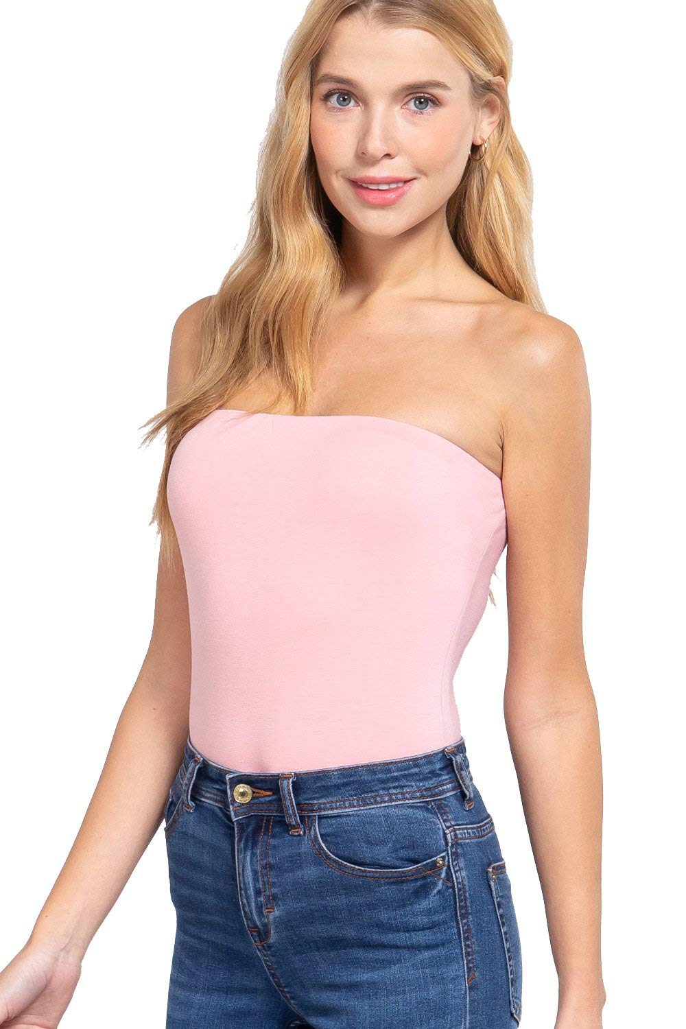 Women's Cotton Strapless Sexy Tube Bodysuit