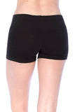 Cotton Blend Elastic Waist Band Legging Shorts (Large, Beige )