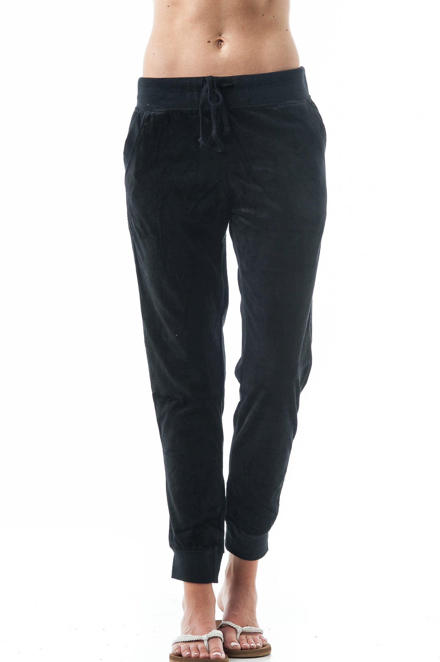 Women's Velvet Velour Jogger Pants with Drawstring & Pockets