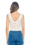 Women's Crop Top with V-Neckline and Wide Straps Sexy Lace Crop Top