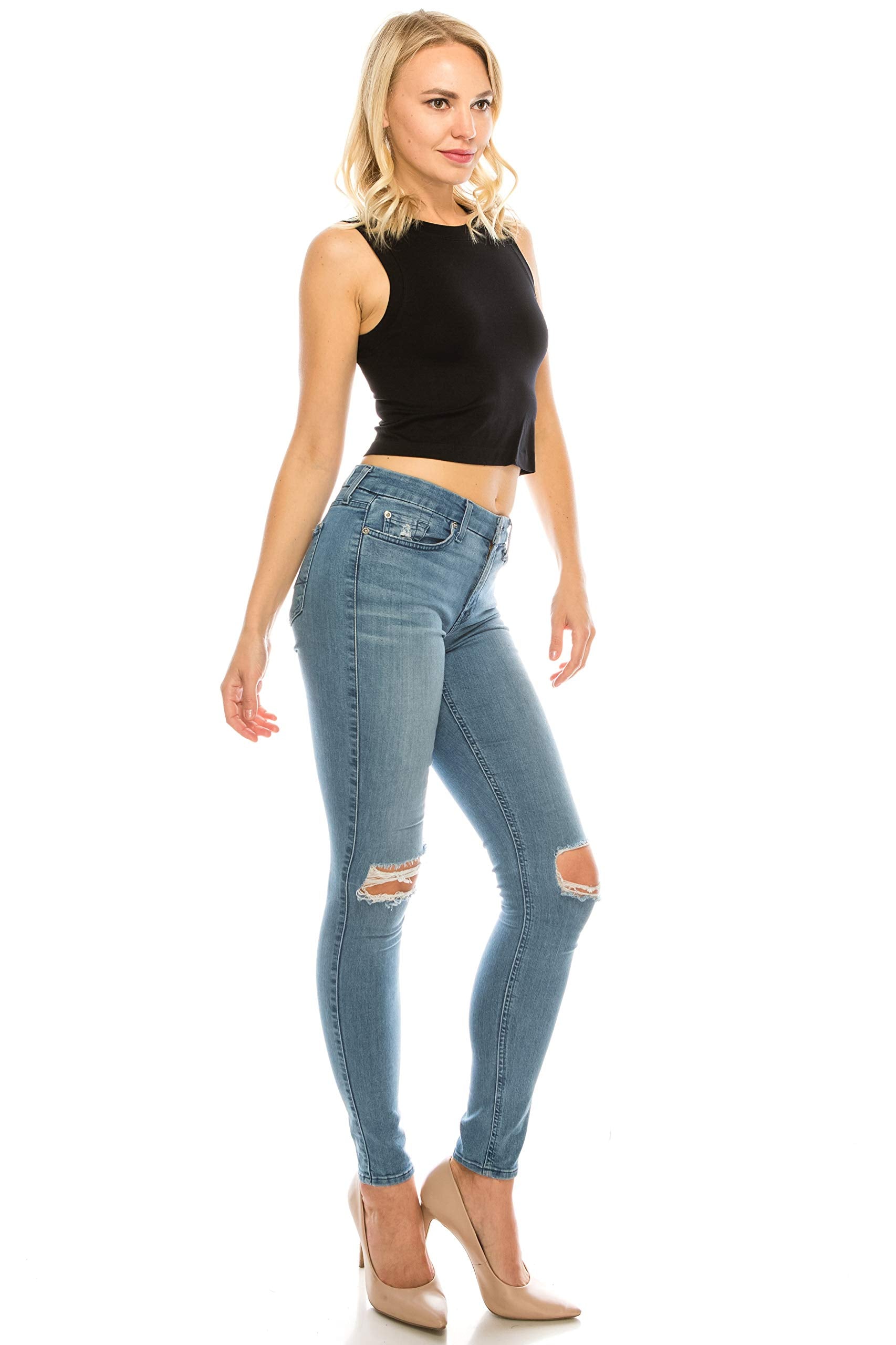 Women's Stretch Basic Athletic Cropped Seamless Muscle Tank top Shirt