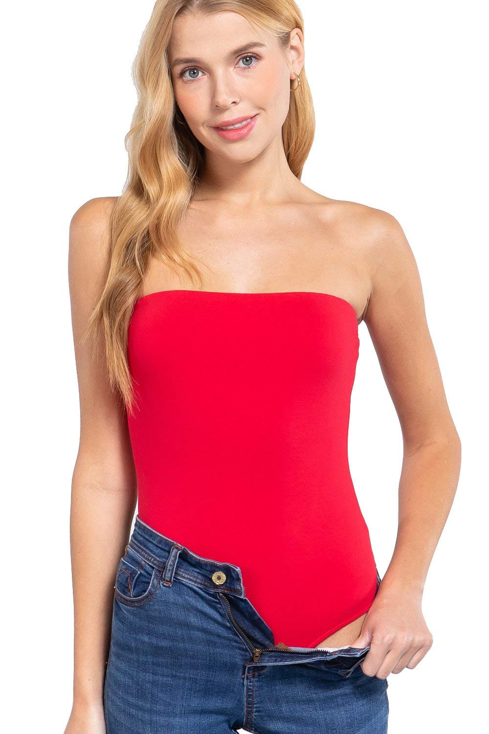 Women's Cotton Strapless Sexy Tube Bodysuit