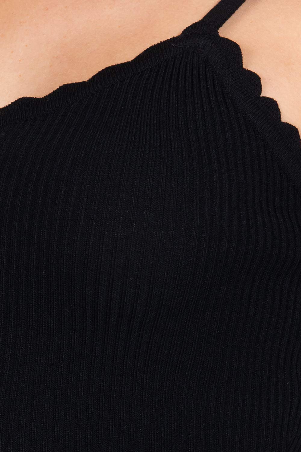 Women's V Neck Lace Trim Cami Sweater Crop Top