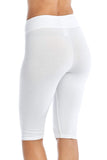 Women's Casual Plain Stretch High-Rise Slip On Cotton Long Biker Bermuda Shorts
