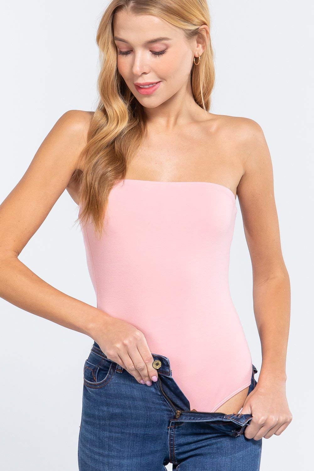 Women's Cotton Strapless Sexy Tube Bodysuit