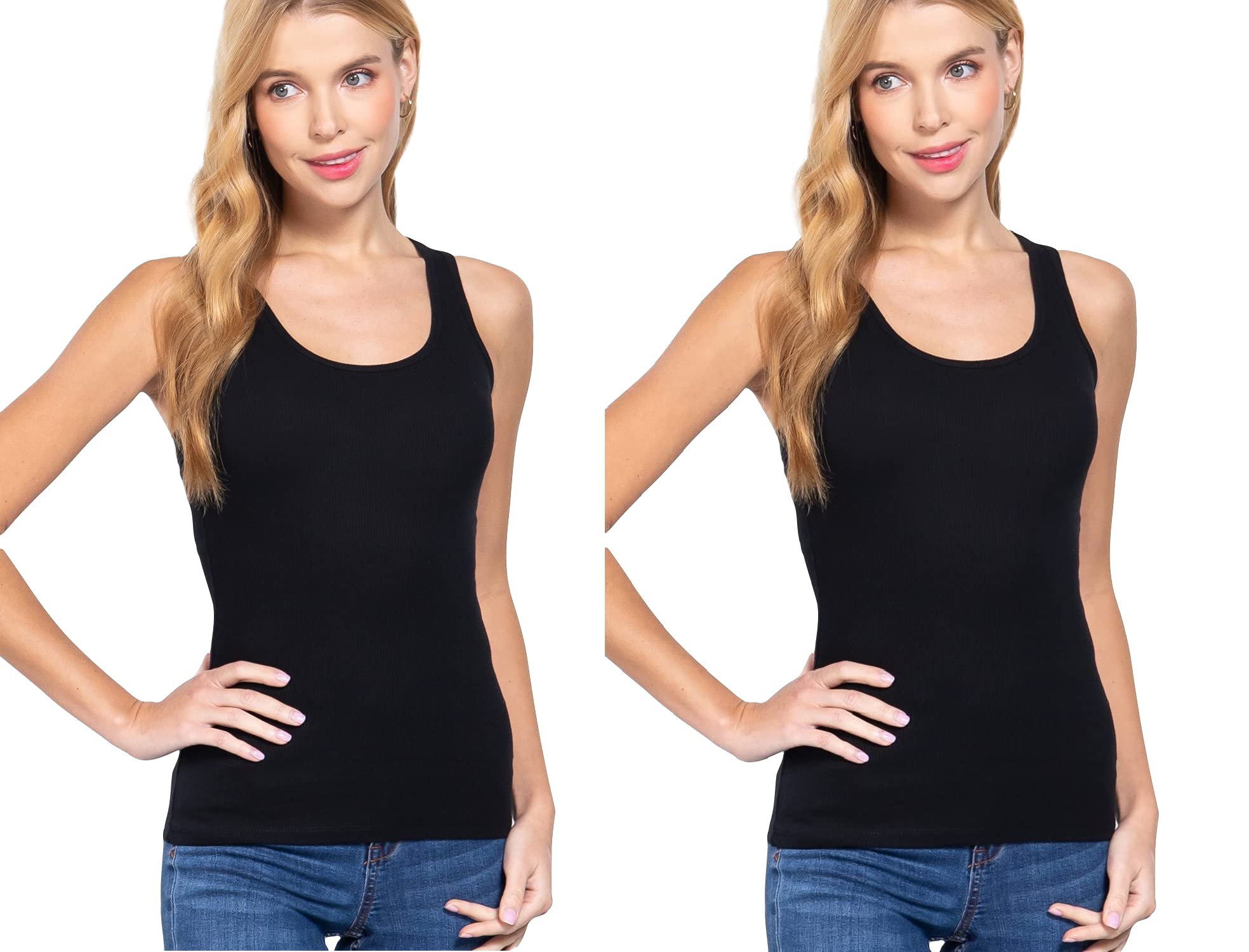 Khanomak Women's Sleeveless Racerback Scoop Neck Tank Top1