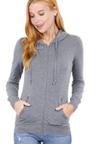 Women Full Sleeve Outerwear Zip Up Hoodie Casual Sweatshirt Jacket