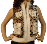 Rubber Ducky Faux Fur Leopard Vest Animal Print