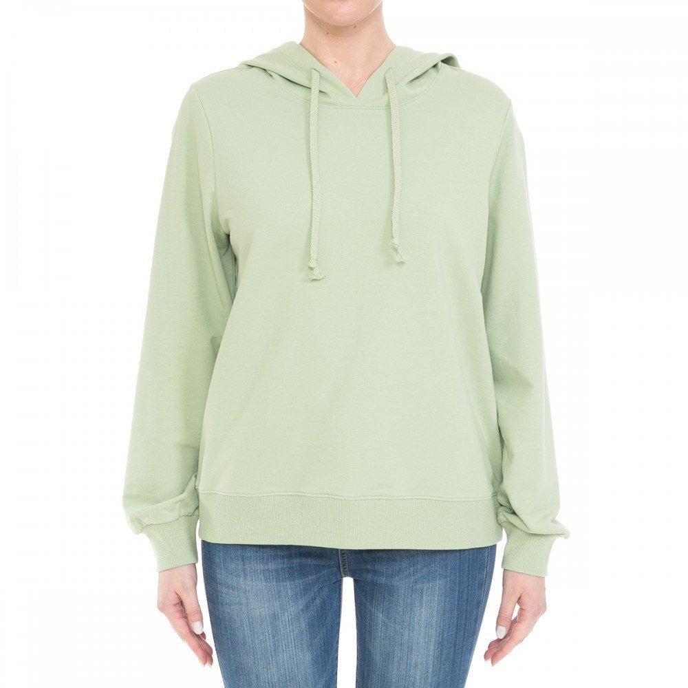 Women's French Terry Long Sleeve Hoodie Sweatshirt Top