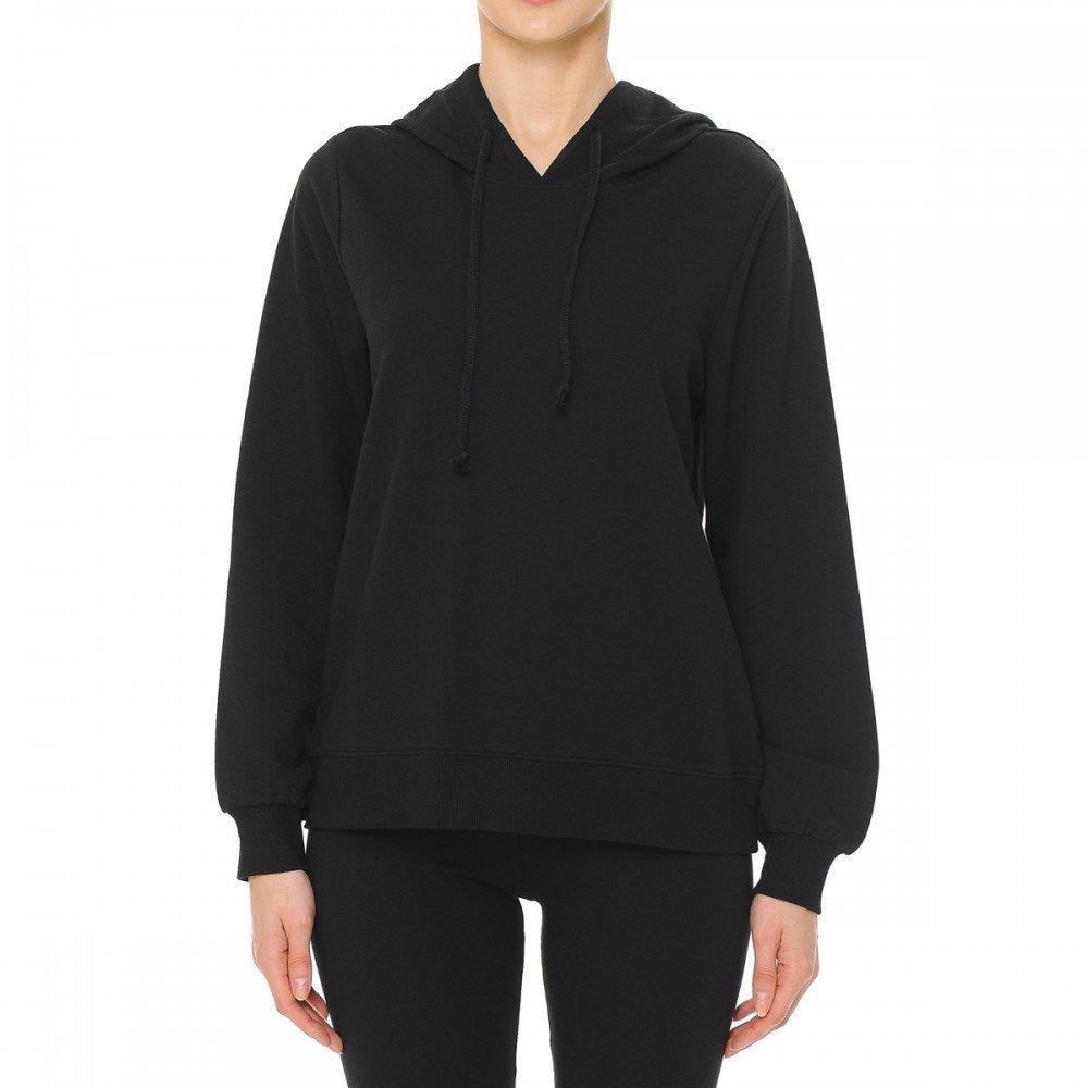 Women's French Terry Long Sleeve Hoodie Sweatshirt Top