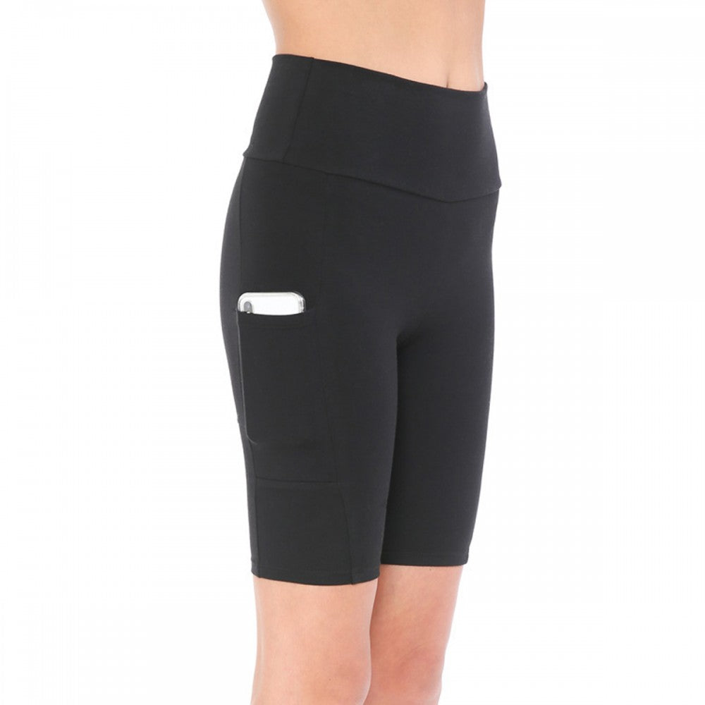 Women's High Waist Stretchy Bike Shorts With Pockets