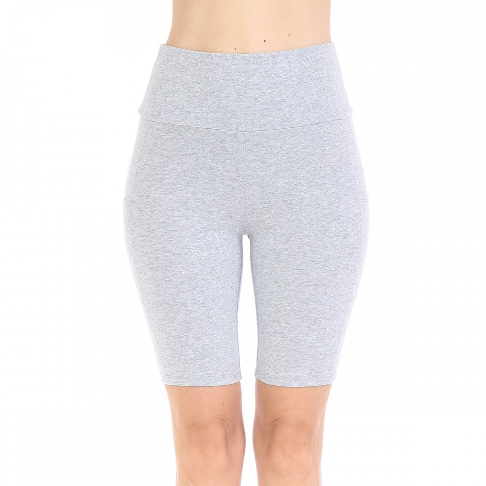 Women's High Waist Stretchy Bike Shorts With Pockets