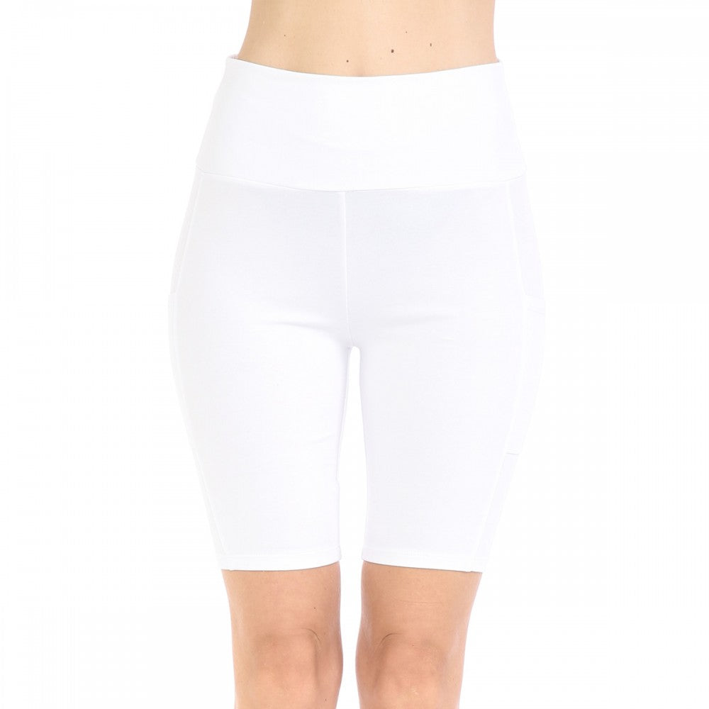Women's High Waist Stretchy Bike Shorts With Pockets