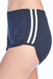 Women's Casual Basic Stretch Elastic Waist Double Stripe Dolphin Shorts