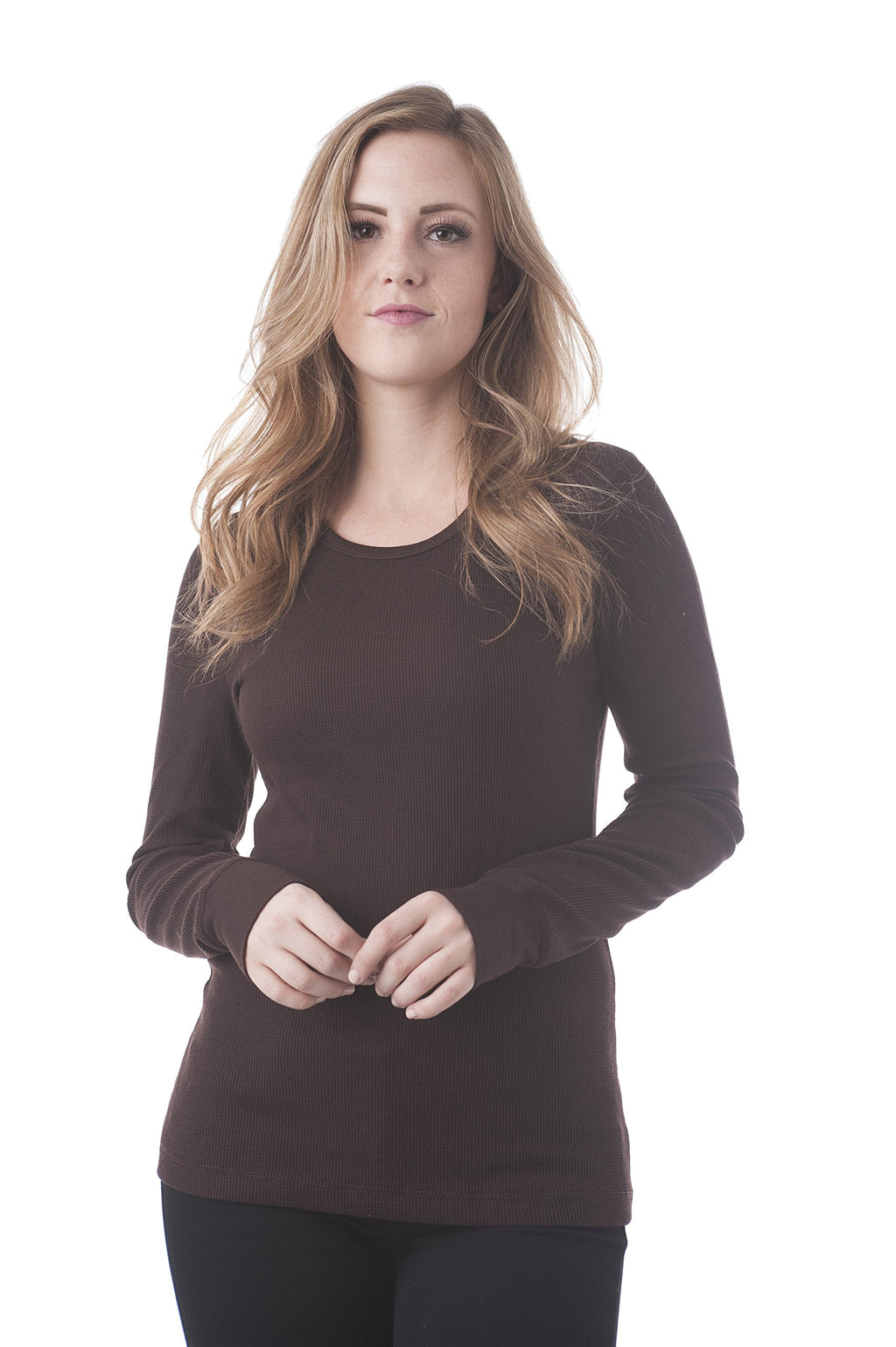 Khanomak Women's Long Sleeve Crewneck Thermal Top Shirt