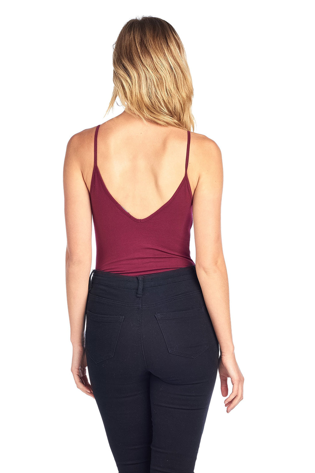 V Neck Crisscross Caged Front Spaghetti Strap Casual Bodysuit