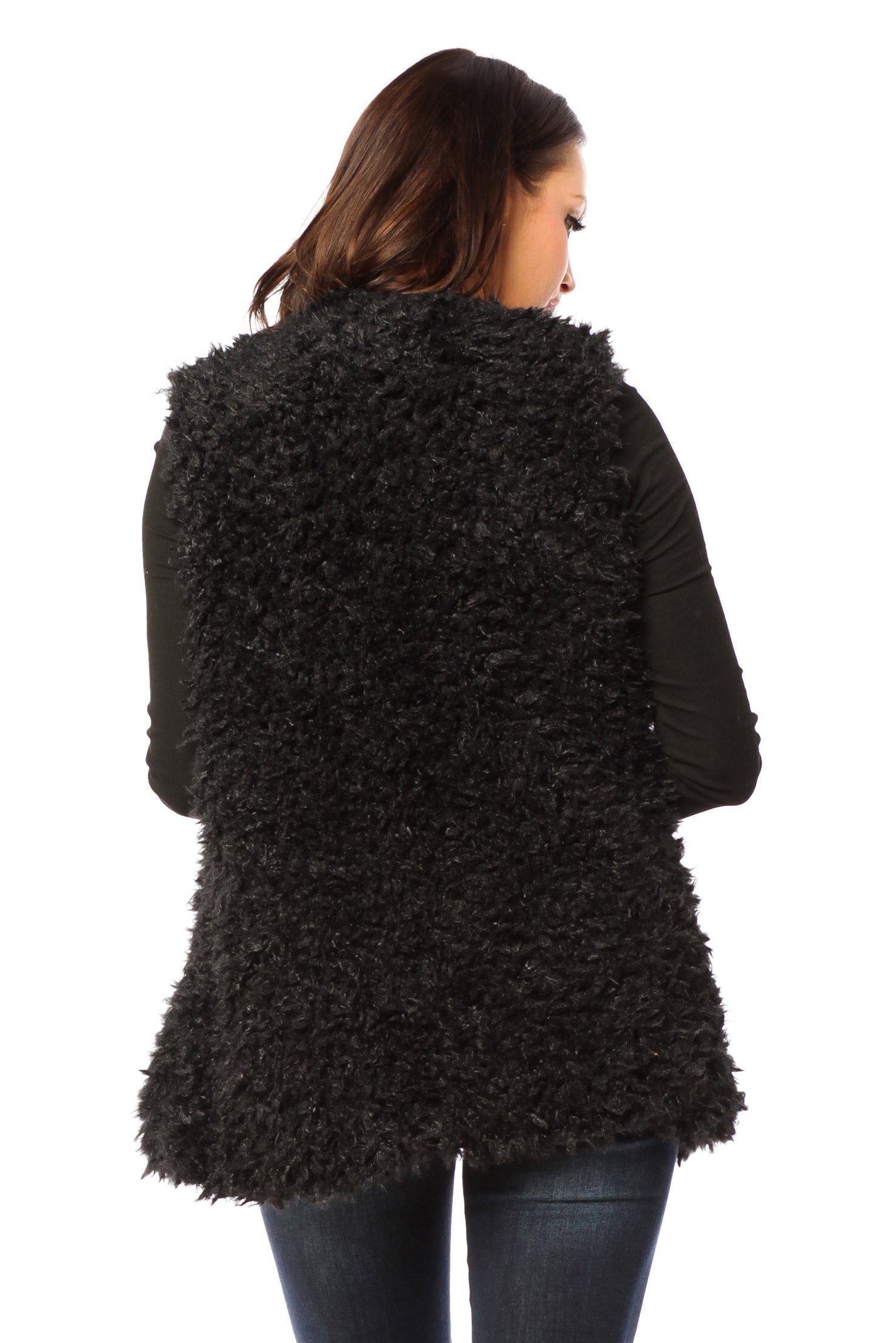 Hollywood Star Fashion Sleeveless Faux Fur Coat Vest